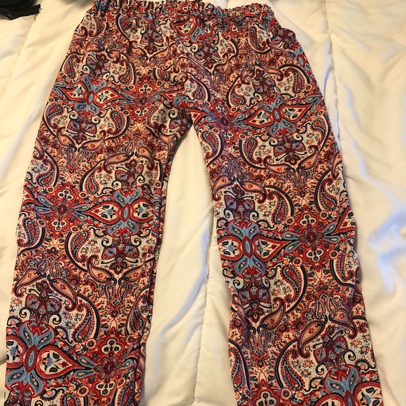 Celeste pants, size 10 girls, red, light blue, dark blue, white, peach - Picture 1 of 2